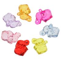 Transparent Acrylic Pendants, Elephant, cute & fashion jewelry & DIY & jelly style, mixed colors Approx 2mm, Approx 