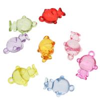 Transparent Acrylic Pendants, Monkey, cute & fashion jewelry & DIY & jelly style, mixed colors Approx 3.5mm, Approx 