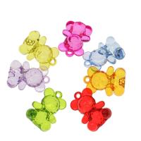 Transparent Acrylic Pendants, Bear, cute & fashion jewelry & DIY & jelly style, mixed colors Approx 3mm, Approx 