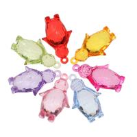 Transparent Acrylic Pendants, Penguin, cute & fashion jewelry & DIY & jelly style, mixed colors Approx 2.5mm, Approx 