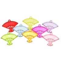 Transparent Acrylic Pendants, Fan, cute & fashion jewelry & DIY & jelly style, mixed colors Approx 2mm, Approx 