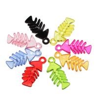 Transparent Acrylic Pendants, Fish Bone, cute & fashion jewelry & DIY & jelly style, mixed colors Approx 2.5mm, Approx 