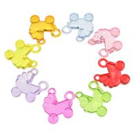 Acrylic Jewelry Connector, Baby Pram, cute & fashion jewelry & DIY & 1/1 loop, mixed colors Approx 2.5,4mm, Approx 