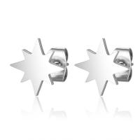 Stainless Steel Stud Earring, Eight Point Star, plated, vintage & fashion jewelry & for woman 