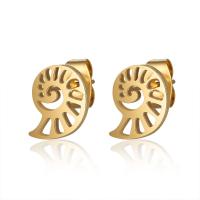 Stainless Steel Stud Earring, Conch, plated, vintage & fashion jewelry & for woman & hollow 