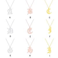 Stainless Steel Jewelry Necklace, with 5cm extender chain, Alphabet Letter, plated, oval chain & for woman Approx 17.72 Inch 