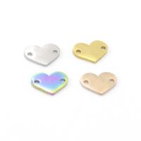 Stainless Steel Charm Connector, Heart, polished, fashion jewelry & DIY & 1/1 loop Approx 1.5mm 