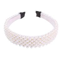 ABS Plastic Pearl Hair Band, fashion jewelry & for woman, white 
