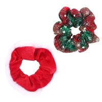 Velour Hair Jewelry Elastic, with Cloth, knit, 2 pieces & cute & fashion jewelry & for woman, mixed colors, 110-120mm,9.5-12.5mm 