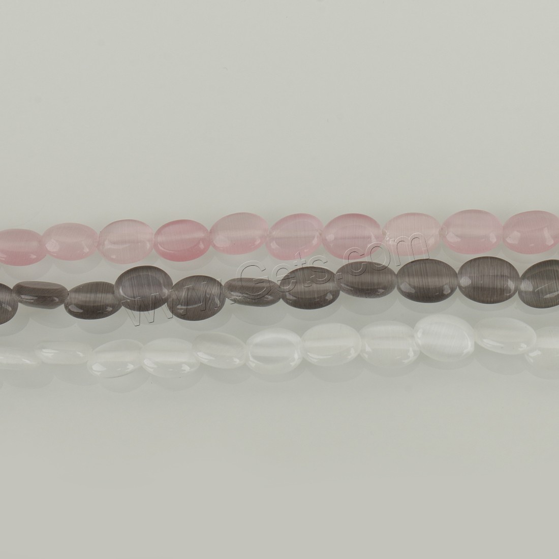 Katzenauge Perlen, Vintage & Modeschmuck & verschiedene Größen vorhanden, keine, Bohrung:ca. 1mm, Länge:ca. 14 ZollInch, ca. 49PCs/Strang, verkauft von Strang