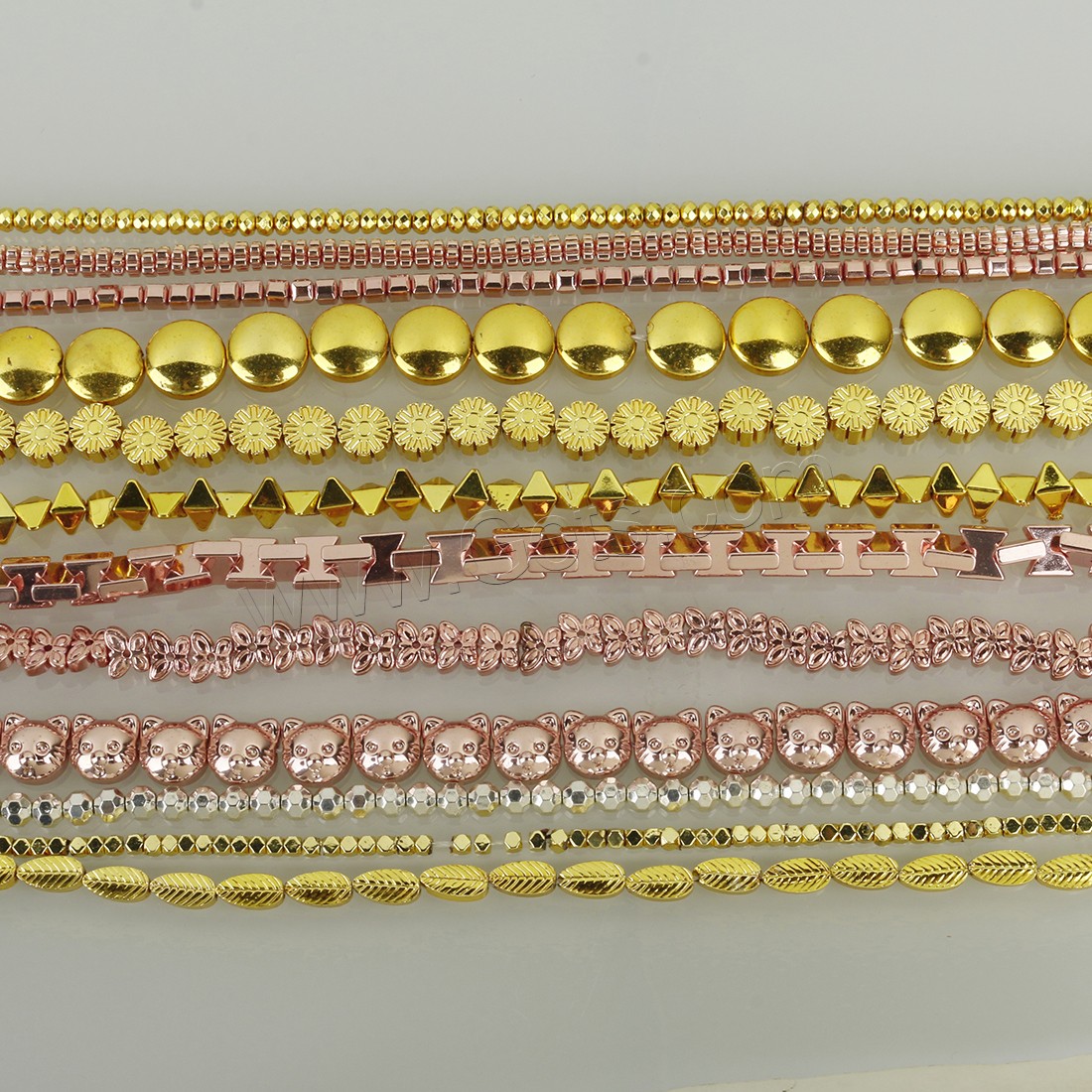 Hämatit Perle, plattiert, Vintage & Modeschmuck & DIY & verschiedene Stile für Wahl, Bohrung:ca. 1mm, Länge:ca. 16 ZollInch, verkauft von Strang