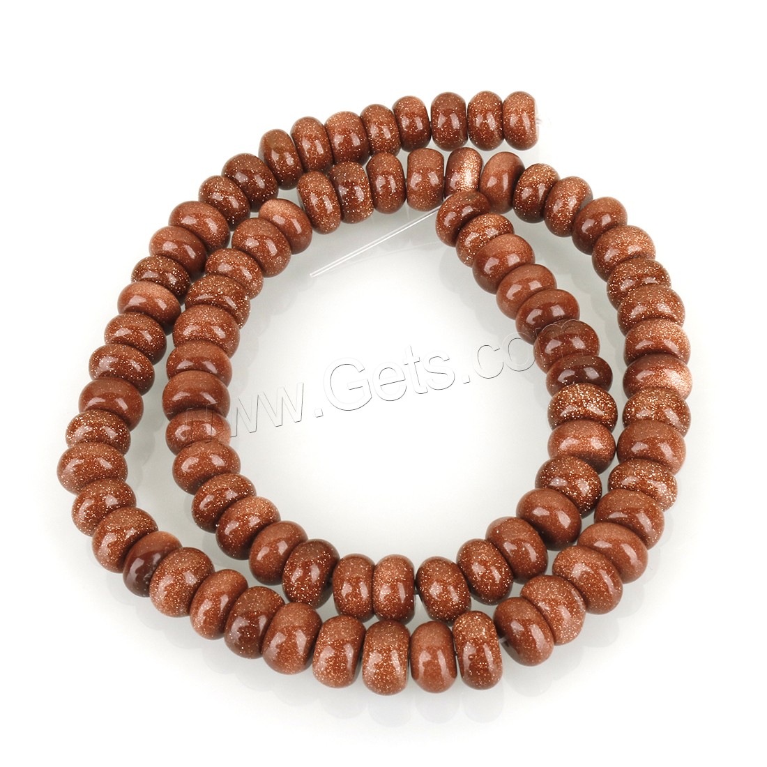 Goldstone Beads, Drum, vintage & fashion jewelry & DIY & different size for choice, brick red, Hole:Approx 1mm, Length:Approx 15 Inch, Sold By Strand