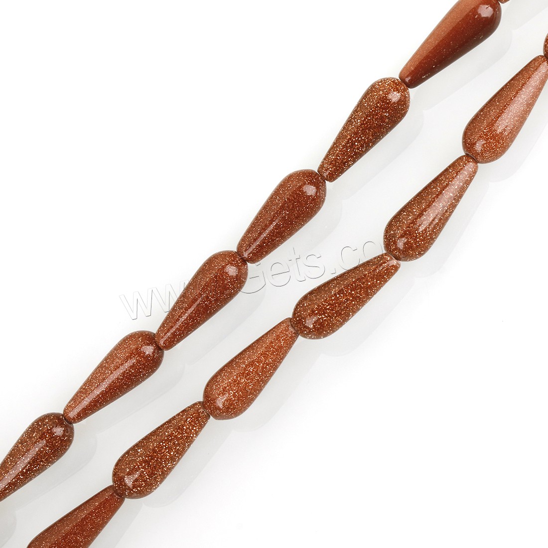 Goldstone Beads, Teardrop, vintage & fashion jewelry & DIY & different size for choice, brick red, Hole:Approx 1.5mm, Length:Approx 15.5 Inch, Sold By Strand