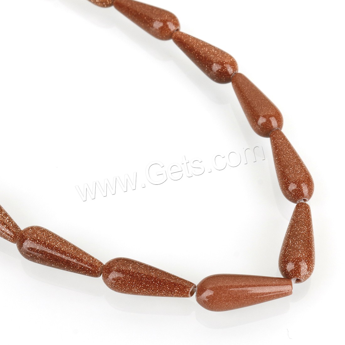 Goldstone Beads, Teardrop, vintage & fashion jewelry & DIY & different size for choice, brick red, Hole:Approx 1.5mm, Length:Approx 15.5 Inch, Sold By Strand