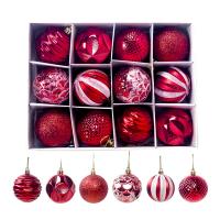 PVC Plastic Christmas Hanging Ornaments, injection moulding, 12 pieces & Christmas Design & cute 55mm 