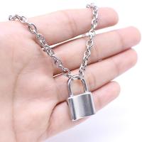 Zinc Alloy Sweater Chain Necklace, Lock, cross chain & fashion jewelry & Unisex, original color Approx 31.4 Inch 