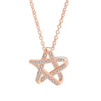 Cubic Zircon Micro Pave Sterling Silver Necklace, 925 Sterling Silver, Star, plated, micro pave cubic zirconia & for woman Approx 20.8 Inch 