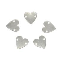 Zinc Alloy Charm Connector, Flat Heart, platinum color plated, DIY & 1/1 loop, 14*1mm Approx 1.6mm 