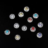 Acrylic Alphabet Beads, Flat Round, random style & Mini & fashion jewelry & DIY & with letter pattern, clear, 9*5mm Approx 2mm, Approx 