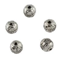 Zinc Alloy Jewelry Beads, Round, antique silver color plated, DIY Approx 1.1mm, Approx 