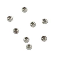 Bijoux de perles en alliage de Zinc , Rond, Placage de couleur platine, DIY Environ 1mm, Environ Vendu par sac