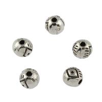 Zinc Alloy Jewelry Beads, Round, antique silver color plated, DIY Approx 1.3mm, Approx 