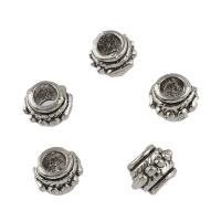 Perles European en alliage de zinc, Plaqué de couleur d'argent, DIY Environ 3.6mm, Environ Vendu par sac