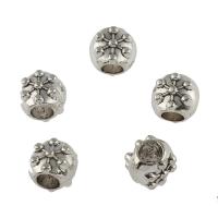 Perles European en alliage de zinc, Plaqué de couleur d'argent, DIY Environ 4.6mm, Environ Vendu par sac