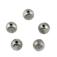 Zinc Alloy Jewelry Beads, Round, antique silver color plated, DIY Approx 1.6mm, Approx 