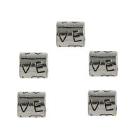 Zinc Alloy European Beads, Column, antique silver color plated, DIY Approx 4.9mm, Approx 