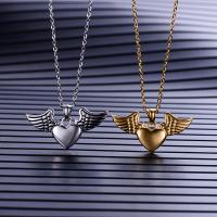 Collier de bijoux en acier inoxydable, Coeur avec des ailes, bijoux de mode & pour femme, plus de couleurs à choisir, Vendu par PC