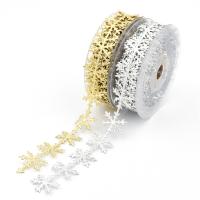 Polyester ribbon decoration, Snowflake, Christmas Design & fashion jewelry & DIY 25*10000mm 