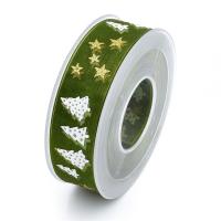 Polyester ribbon decoration, with paper spool & plastic spool, Christmas Design  25*5000MM,25*20000MM 