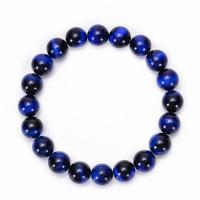 Tiger Eye Stone Bracelets, Round, elastic & Unisex blue Approx 6.6 Inch 