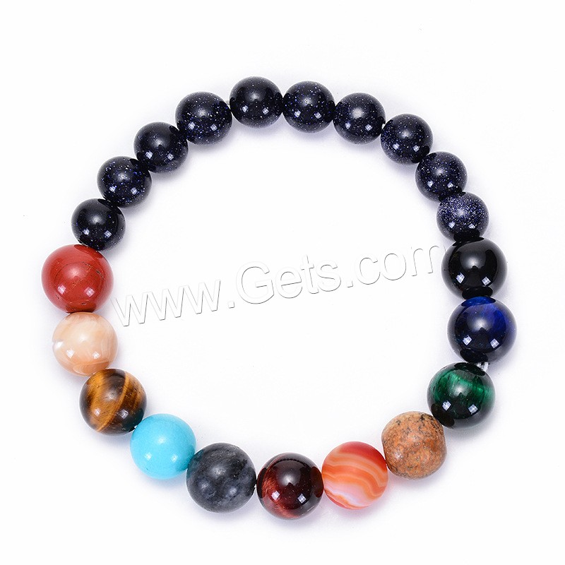 Gemstone Bracelets, Round, elastic & Unisex & different size for choice, Length:Approx 6.6 Inch, Sold By Strand