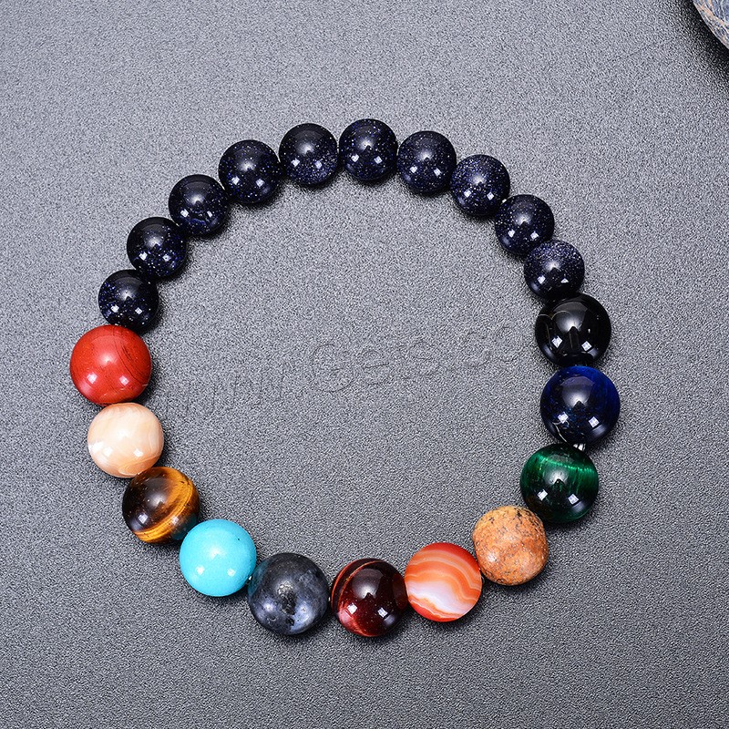 Gemstone Bracelets, Round, elastic & Unisex & different size for choice, Length:Approx 6.6 Inch, Sold By Strand