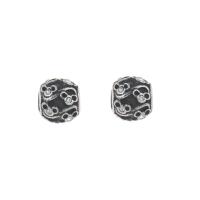 Stainless Steel European Beads, 316L Stainless Steel, with rhinestone & blacken, original color Approx 4mm 