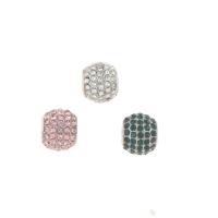 Stainless Steel European Beads, 316L Stainless Steel, Round, with rhinestone Approx 4mm 