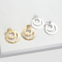 alliage de zinc boucle d'oreille cercle, Placage, Mini & bijoux de mode & pour femme, plus de couleurs à choisir, 37mm, Vendu par paire