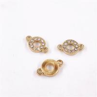 Rhinestone Zinc Alloy Connector, gold color plated, for woman & with rhinestone, 9*14mm 