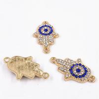 Rhinestone Zinc Alloy Connector, Hand, gold color plated, DIY & with rhinestone, 29*18mm 