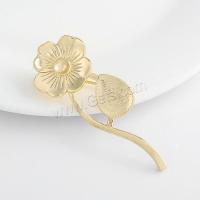 Brass Brooch Finding, Flower, gold color plated, DIY & for woman, metallic color plated, nickel, lead & cadmium free 