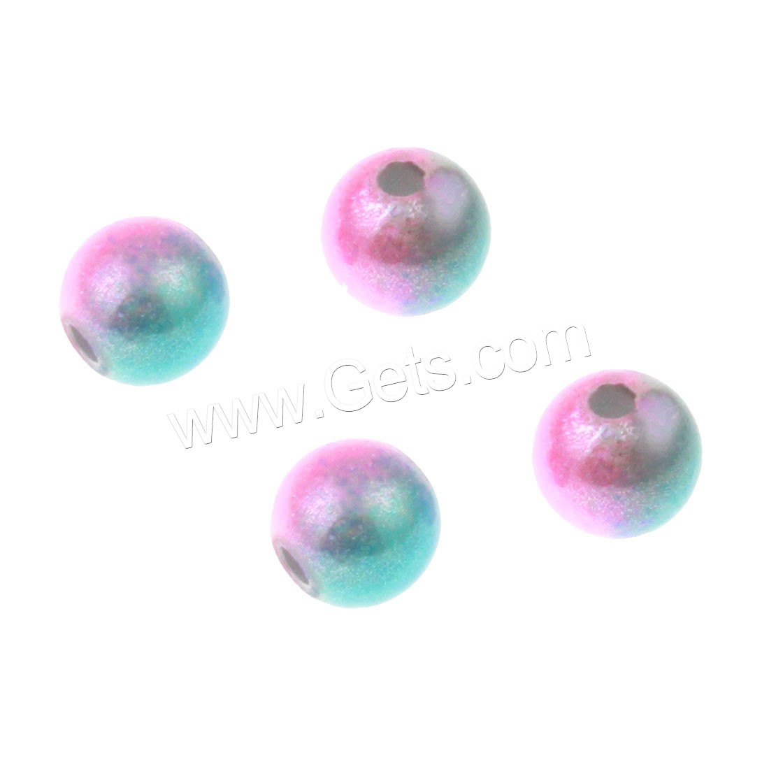 Miracle Acryl Perlen, rund, verschiedene Größen vorhanden, farbenfroh, Bohrung:ca. 1mm, verkauft von Tasche