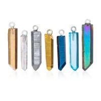 Clear Quartz Pendant, with Brass, plated, fashion jewelry & DIY 30*6mm-40*6mm Approx 2mm 