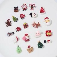 Resin Brooch, with Zinc Alloy, plated, Christmas Design & Unisex 