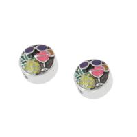 Stainless Steel European Beads, 316L Stainless Steel, Round, fashion jewelry & DIY & enamel, multi-colored Approx 4mm 