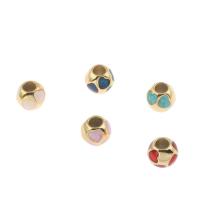 Stainless Steel European Beads, 316L Stainless Steel, Round, gold color plated, vintage & DIY & enamel Approx 4mm 