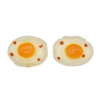 Food Resin Cabochon, Fried Egg, Mini & cute & DIY, white 