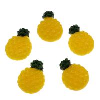 Obst Kunstharz Cabochon, Harz, Ananas, Mini & Niedlich & Fruchtentwurf & DIY, gelb, 28x22x7mm, 100PCs/Tasche, verkauft von Tasche