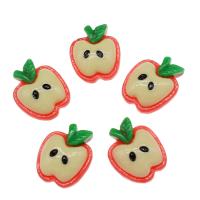 Fruta resina Cabochon, Manzana, Mini & Lindo & diseño de la fruta & Bricolaje, Rojo, 20x17x6mm, 200PCs/Bolsa, Vendido por Bolsa
